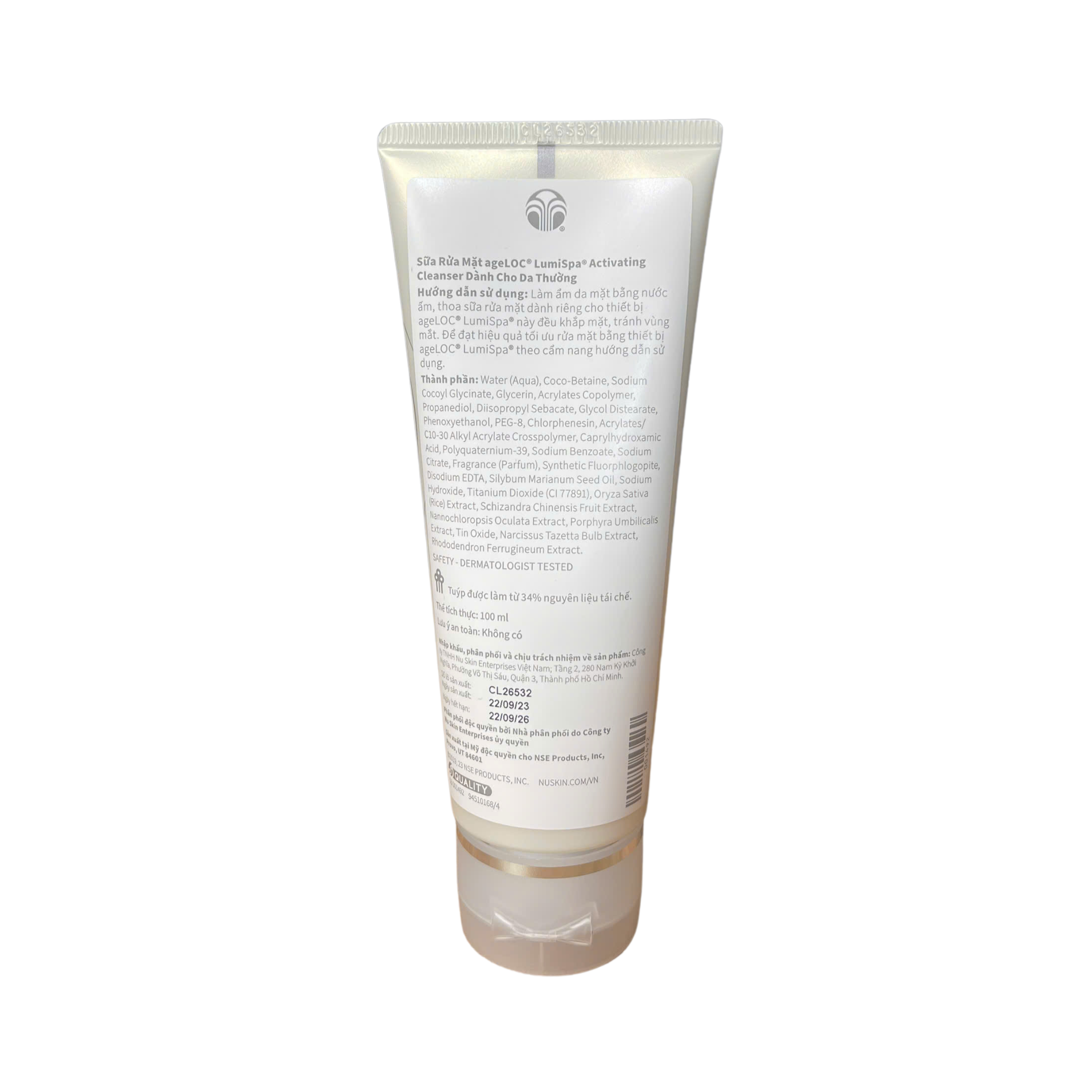 Sữa rửa mặt dành cho da thường/ da hỗn hợp ageLOC LumiSpa Activating Cleanser Nu skin(100ML)